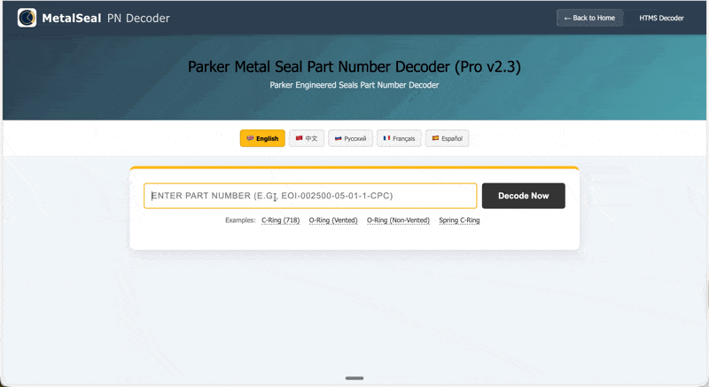 Parker PN Decoder Preview